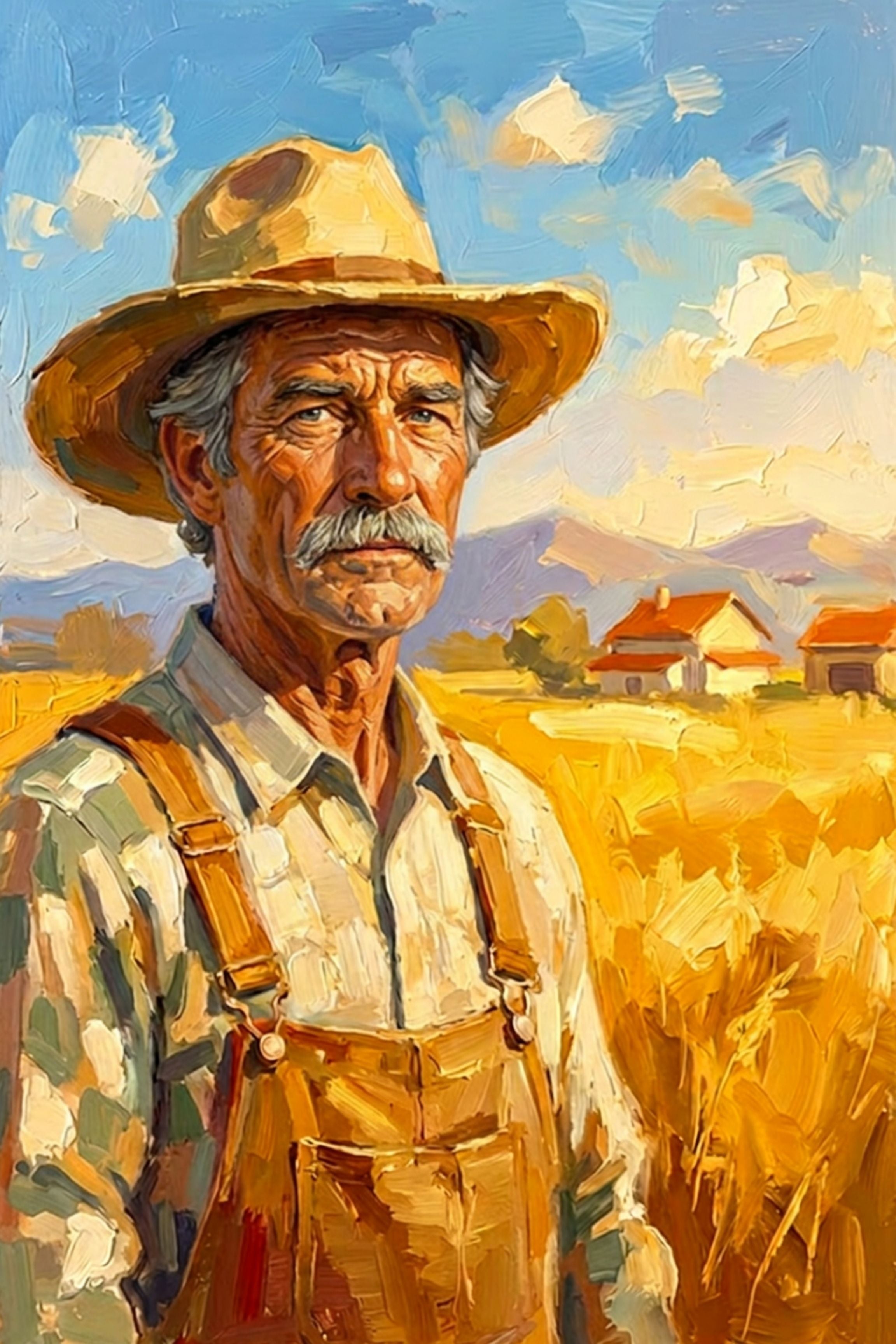 American Farmer| Farm Harvest Art| Giclee Paper- Wood- Metal- Canvas