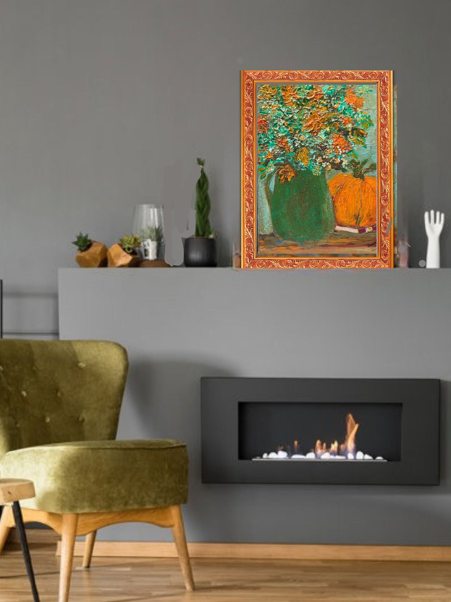 Autumn Wildflower Bouquet.  16 x 20 x .5-inch – Acrylic- Glazed and Varnished
