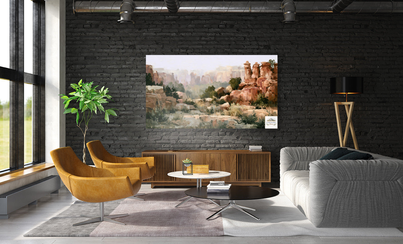 Utah Canyon Morning | Impressionist Desert Landscape Art | Giclee Paper • Wood • Metal • Canvas