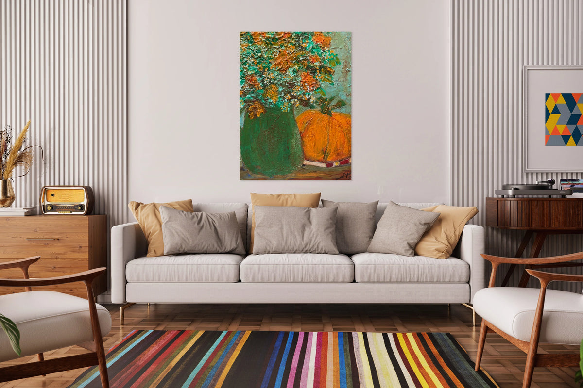Autumn Wildflower Bouquet-Giclee Paper- Wood- Metal- Canvas