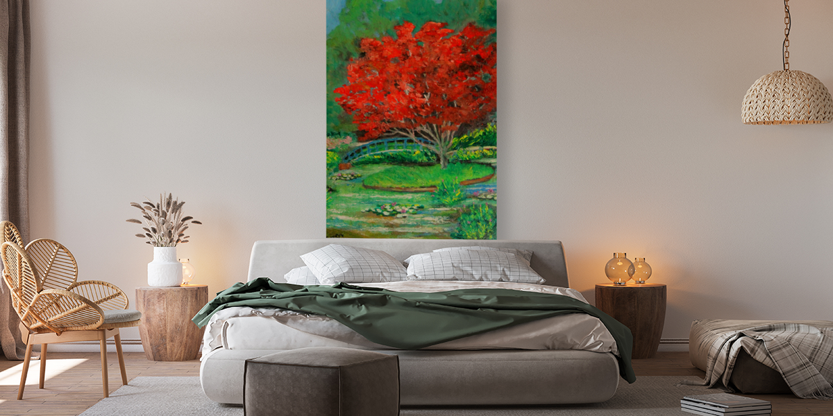Garden Red Beauty| Japanese Maple Tree Art| Giclee Paper- Wood- Metal- Canvas
