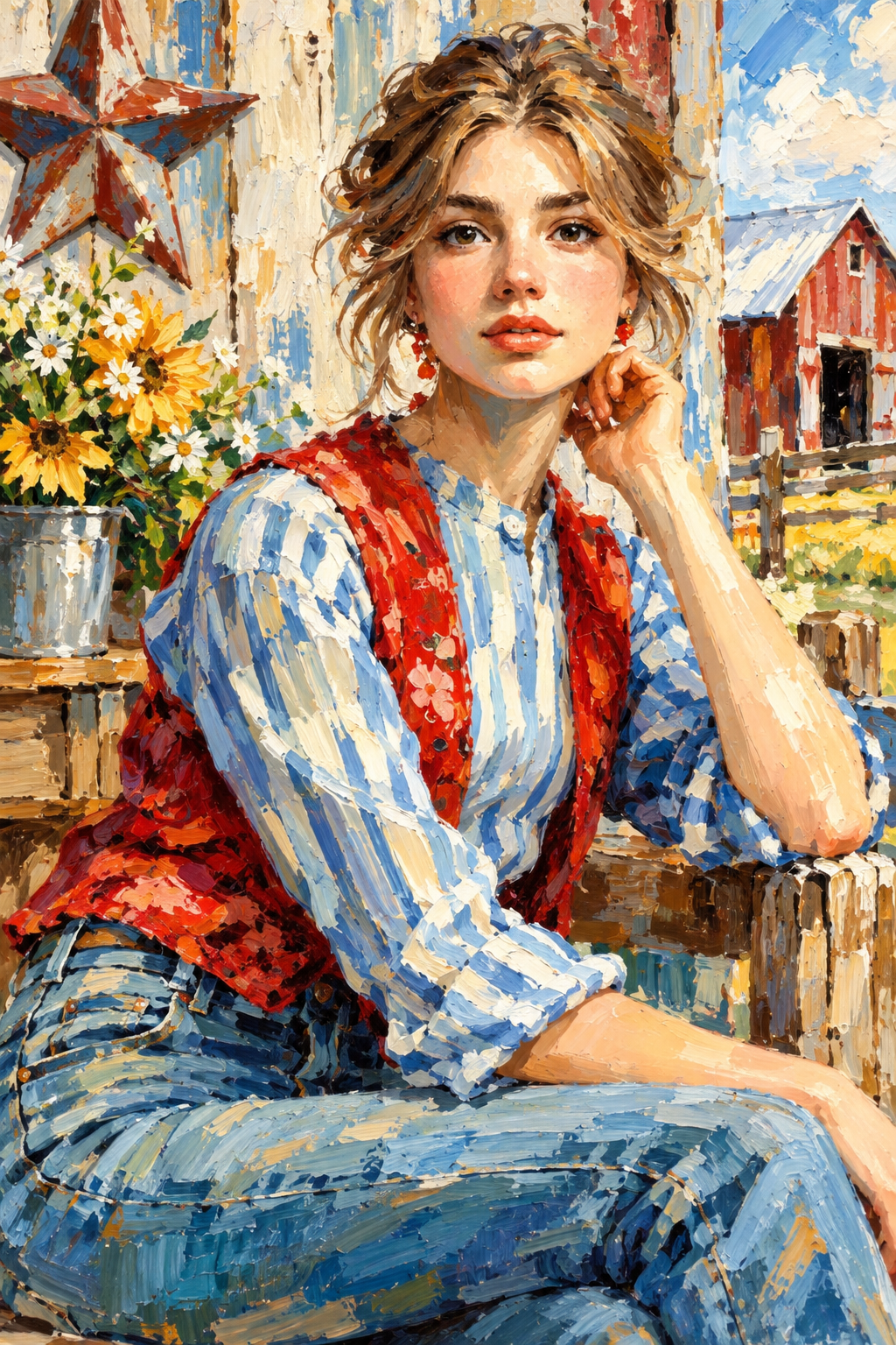 Farm Girl| |Modern Farm Art Prints, Canvas, Wood, or Metal Art