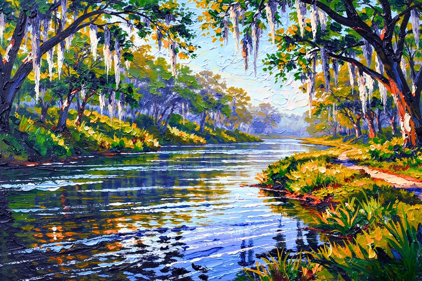 Old Florida River - Life In Tropical Area| Stream Art | Giclee Paper- Wood- Metal- Canvas