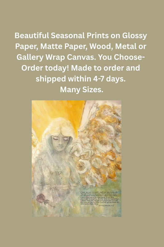 Angels Watch Over Thee| Heavenly Art| Inspiration| Print, Wood, Metal or Canvas- Heaven Being sent by God - Art by Teresa Johnson