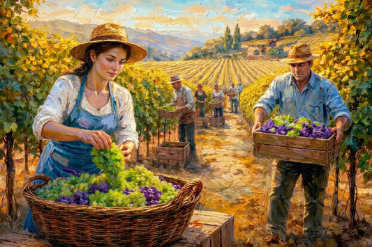 French Vineyard Harvest | Wine Country Art | Giclée Paper • Canvas • Birch Wood • Metal Panels