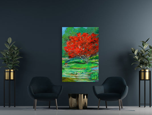 Garden Red Beauty- Art Giclee Paper- Wood- Metal- Canvas