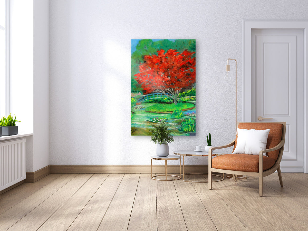 Garden Red Beauty| Japanese Maple Tree Art| Giclee Paper- Wood- Metal- Canvas