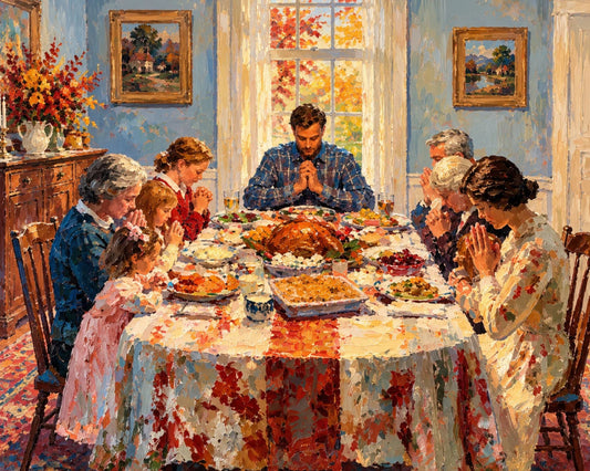 Happy Thanksgiving Give Thanks Celebrate the Holiday Giclee Paper- Wood- Metal- Canvas