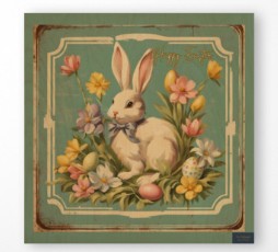 Happy Easter Garden Bunny Art Prints And Canvases