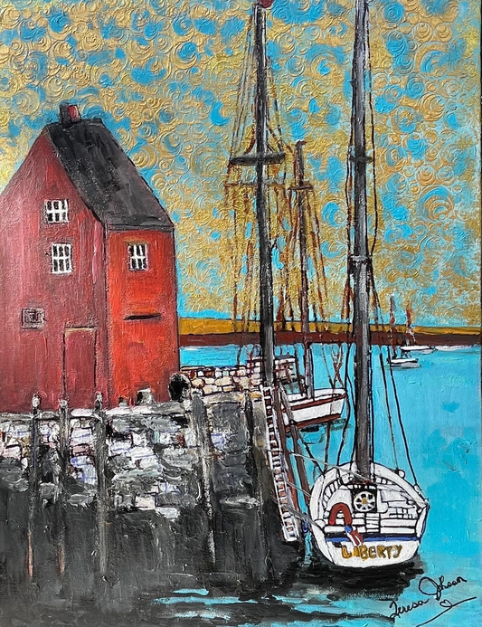 Harbor Liberty – 18" x 24" x 1" Acrylic Painting on Gallery Canvas
