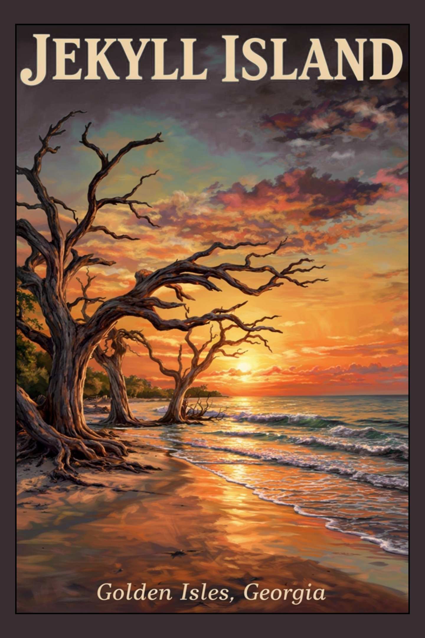 Jekyll Island -Driftwood Beach At Sunrise| Ocean Beach Art| Travel Poster| Giclee Paper- Wood- Metal- Canvas