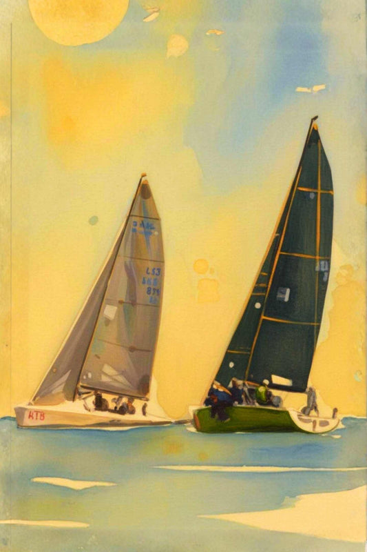 Sailing Days| Water Sports Art| Art Giclee Paper- Wood- Metal- Canvas