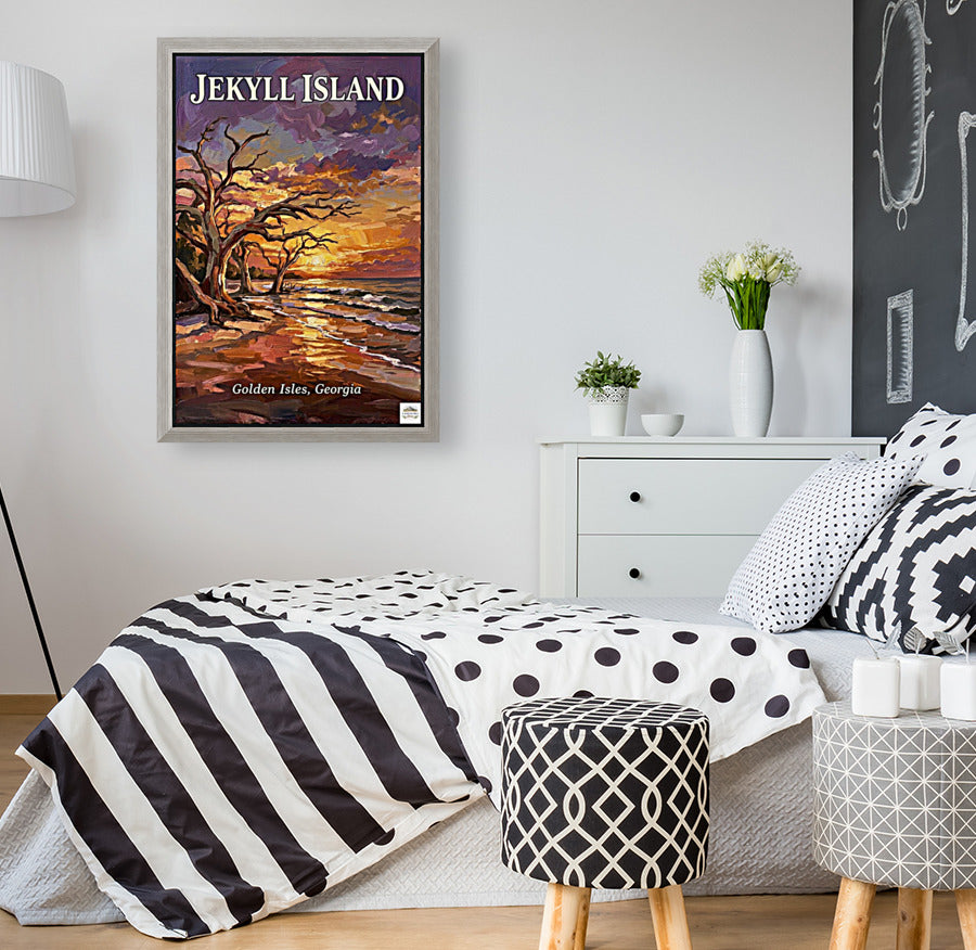 Jekyll Island |Driftwood Print| Beach at Sunrise| Ocean Beach Art Print| Travel Poster| Giclee Paper- Wood- Metal- Canvas