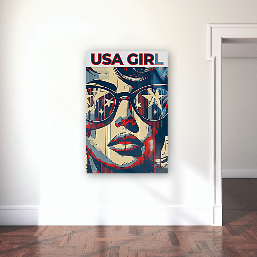 USA Girl| Art Prints- Wood- Metal- Canvases