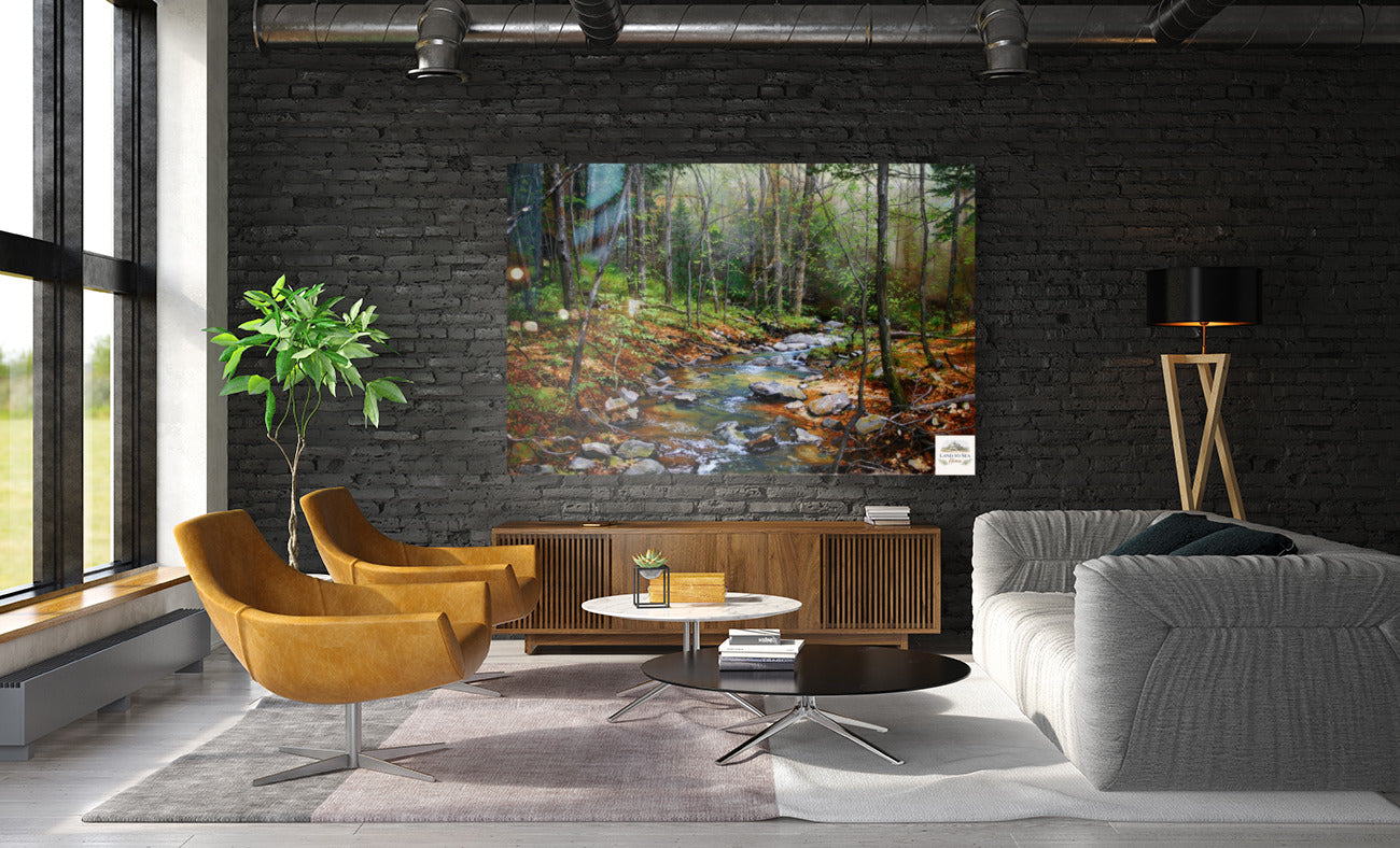 Peaceful Woodland Stream | Impressionist Print| Forest Creek Landscape | Nature Wall Art