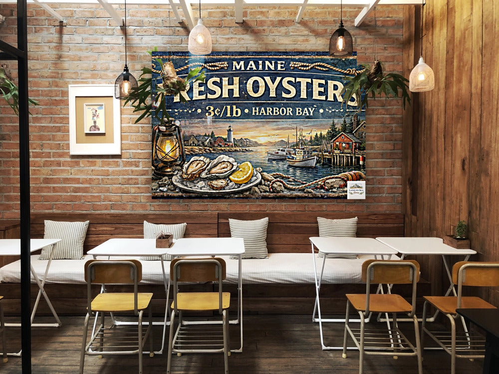 Fresh Oysters from Harbor Bay Art| Canvas Prints - Giclee on Paper - Wood And Metal Panels