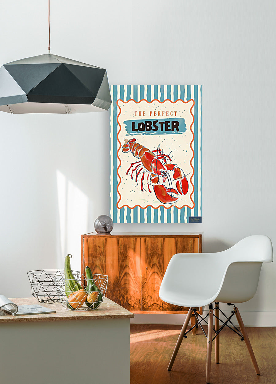 Perfect Lobster, Coastal Food, Maine, Prints, Canvas, Wood, or Metal Art