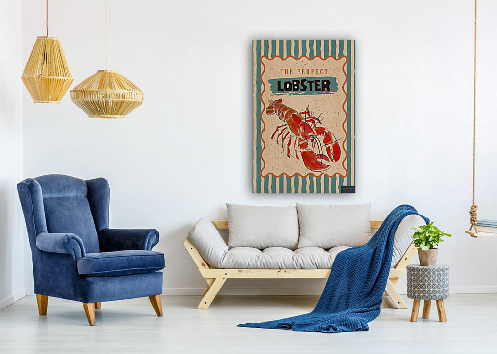 Perfect Lobster, Coastal Food, Maine, Prints, Canvas, Wood, or Metal Art