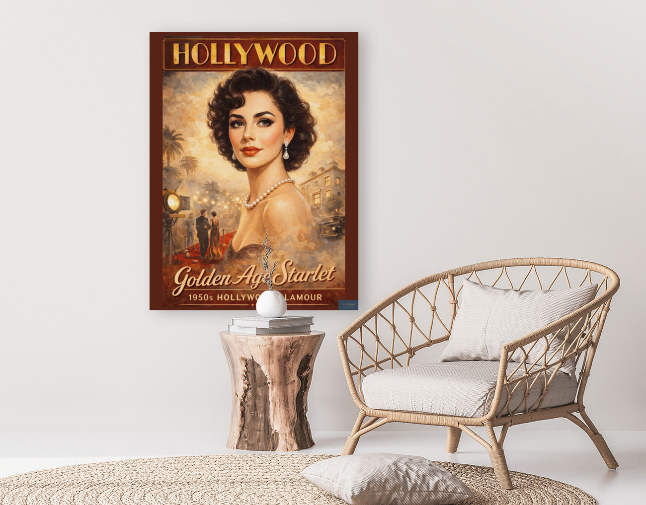 Golden Age Starlet Glamour. Vintage Hollywood Art. Giclee Paper- Wood- Metal- Canvas