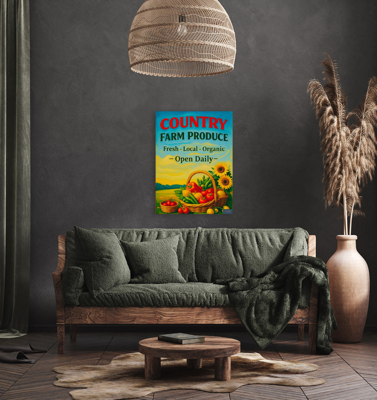 Country Farm Produce- Vegetables-Fruit-Flowers-Prints Canvas Wood or Metal Art