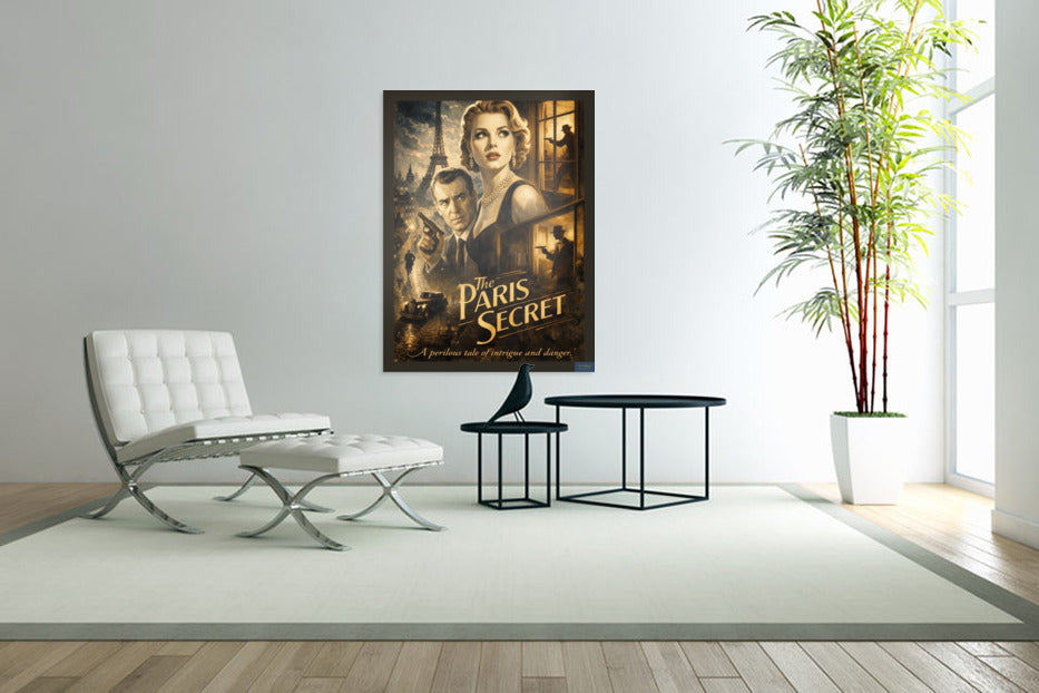The Paris Secret Intrigue in the Night -Vintage Hollywood Art. Giclee Paper- Wood- Metal- Canvas