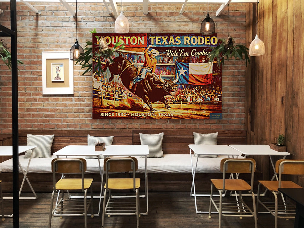 Bull Riding Rodeo Houston- Art Prints and Canvases