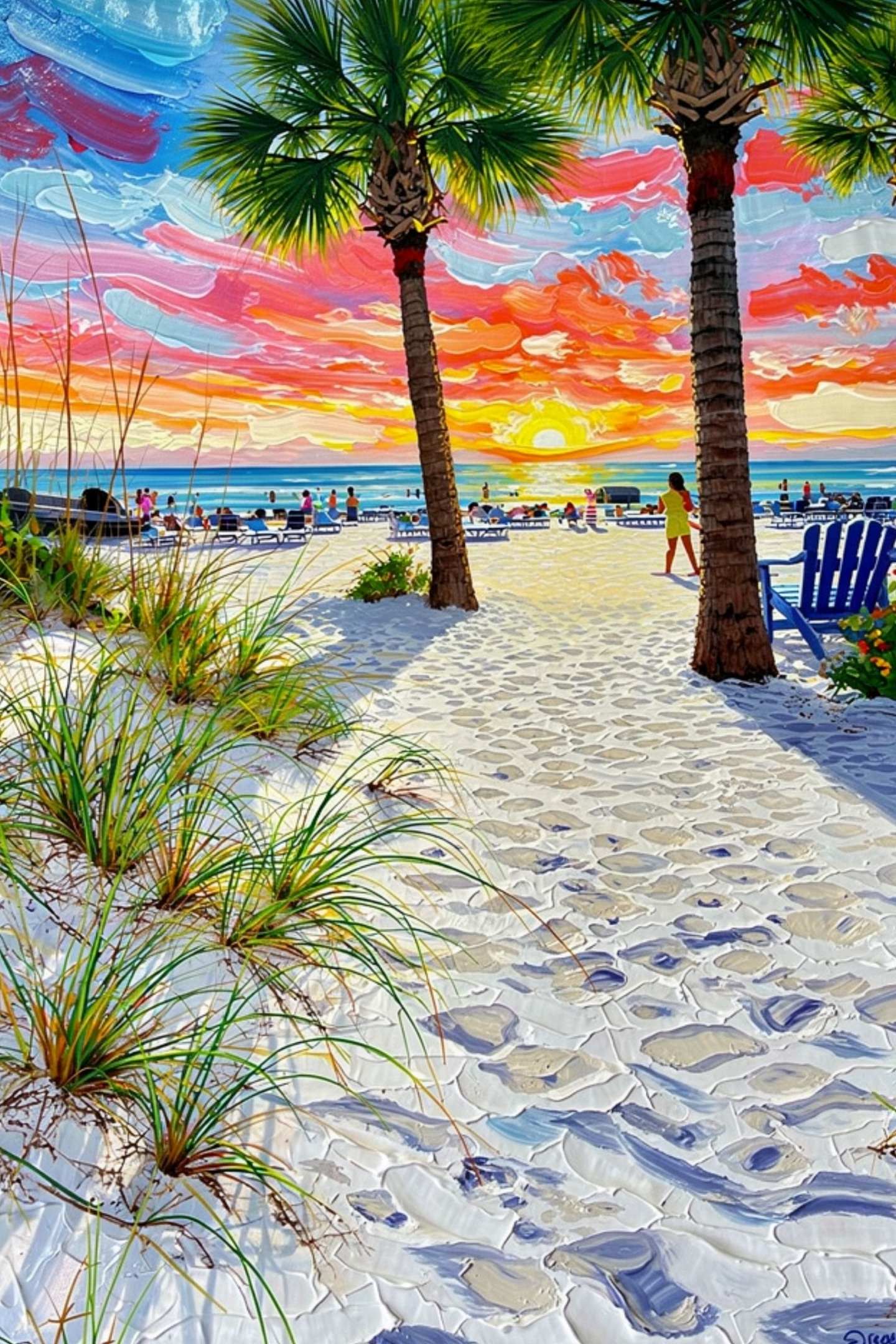 Peaceful Shores | Coastal Beach| Palm Tree Art| Giclee Paper- Wood- Metal- Canvas