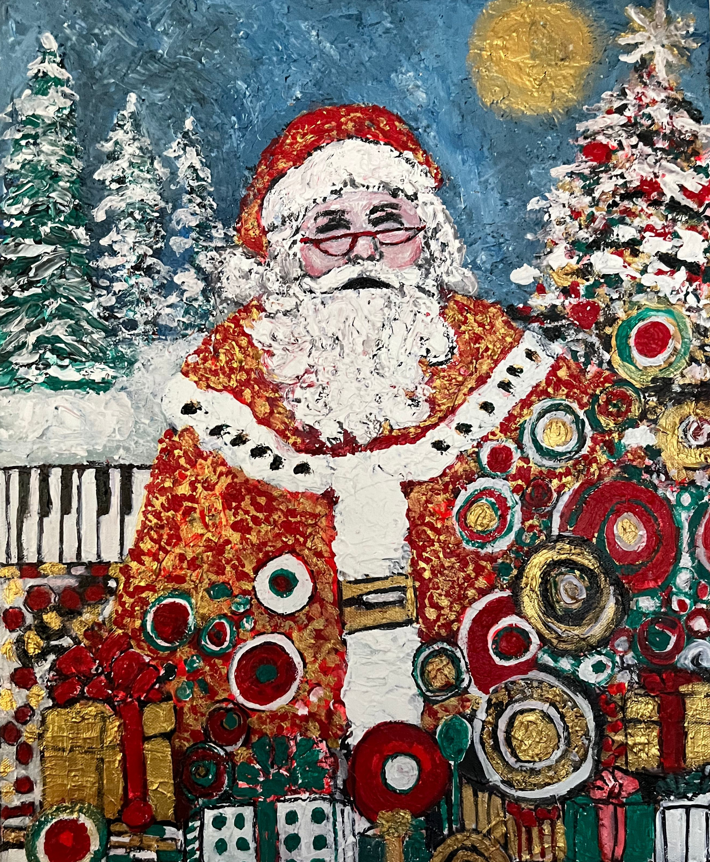 "Santa's Magic" – 16x20 Inch Acrylic Gallery Canvas -Teresa Johnson Original Art