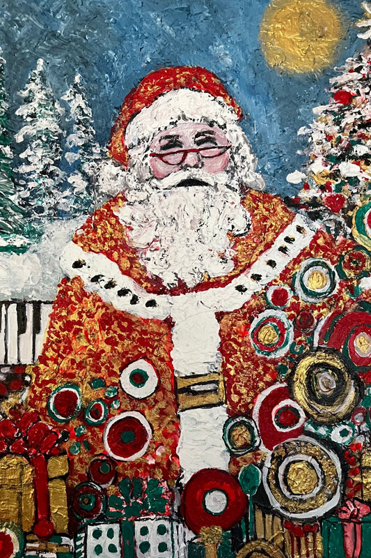 Santa's Magic | Vintage Style Christmas| Giclee Paper- Wood- Metal- Canvas