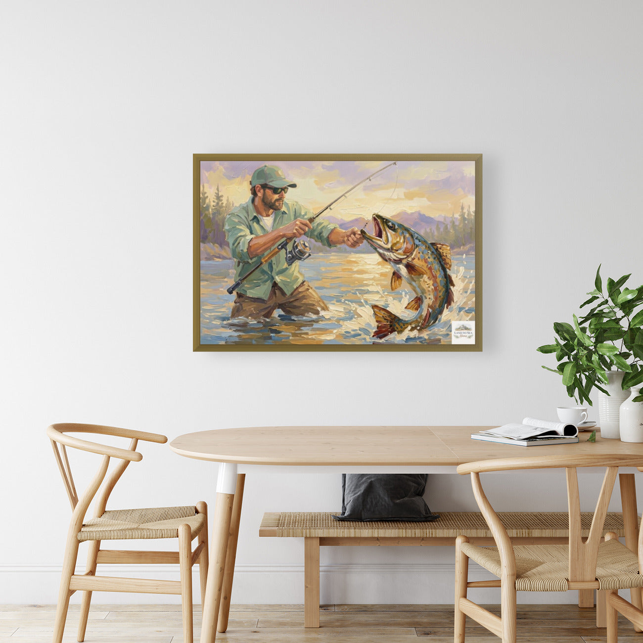 The Big Catch | Fisherman and Trout Art | Giclée Paper • Canvas • Wood • Metal Panels
