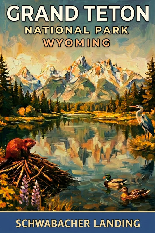 Schwabacher Landing| Grand Teton Mountain Art| Giclee Paper- Wood- Metal- Canvas