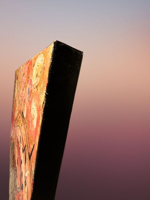 The “Singing Cowgirl" 36"x 24" x 1.5" Acrylic Textured and Varnished painting.