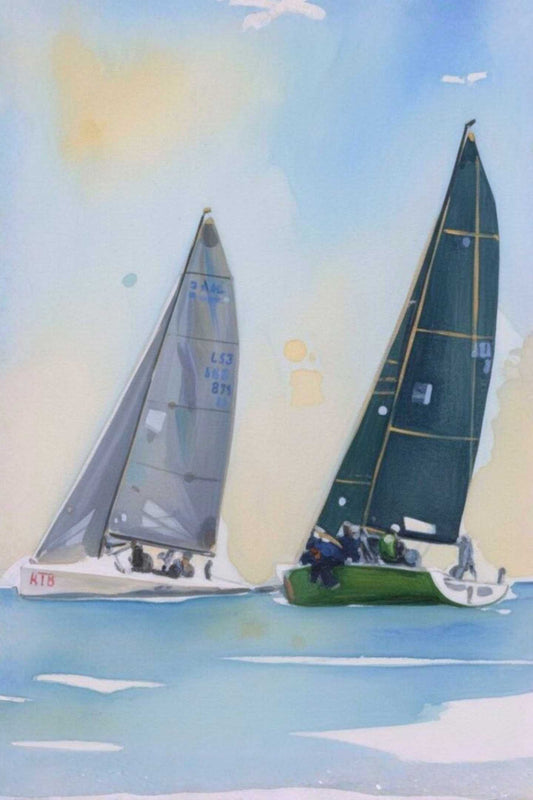 Summer Days Sailing Boats | Water Sports Art| Giclee Paper- Wood- Metal- Canvas