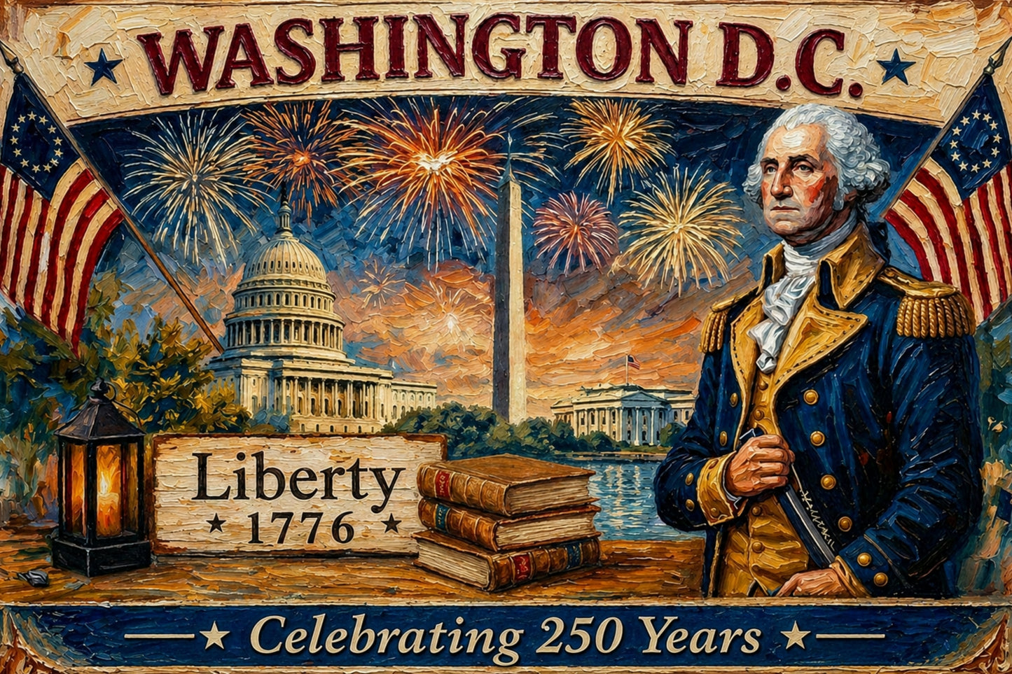 Washington DC- Celebrating 250 Years of Liberty| Patriotic Print| Fireworks Art| Prints, Canvas, Wood, or Metal Art