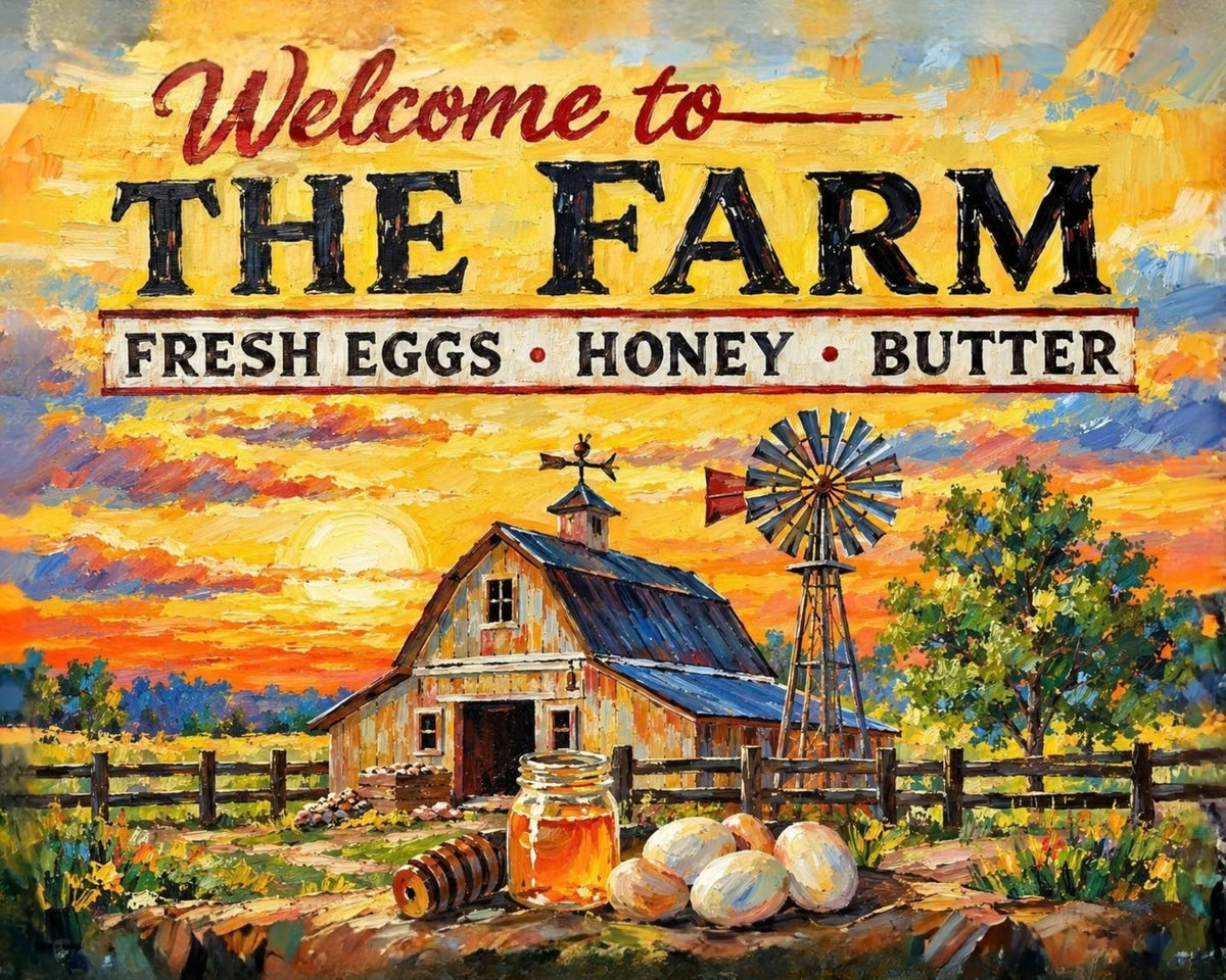 Welcome To the Farm| Modern Farm Art Sign|Prints, Canvas, Wood, or Metal Art