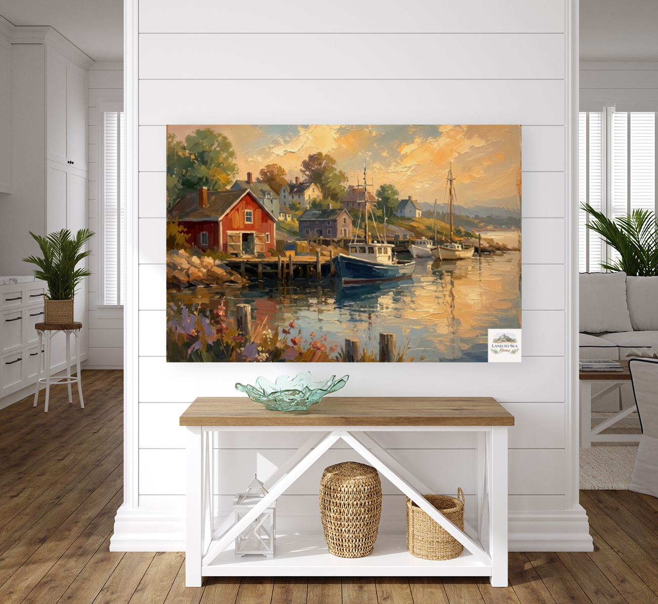 Coastal Harbor at Golden Hour | New England Print| Harbor Wall Print | Fishing Boat Coastal Decor | Canvas Wood Metal Giclee Print