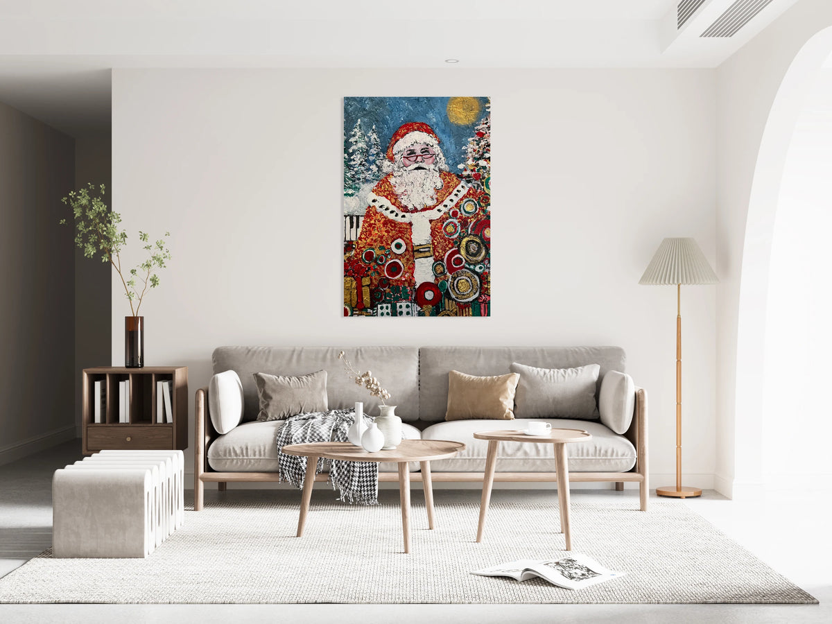 Santa's Magic | Vintage Style Christmas| Giclee Paper- Wood- Metal- Canvas