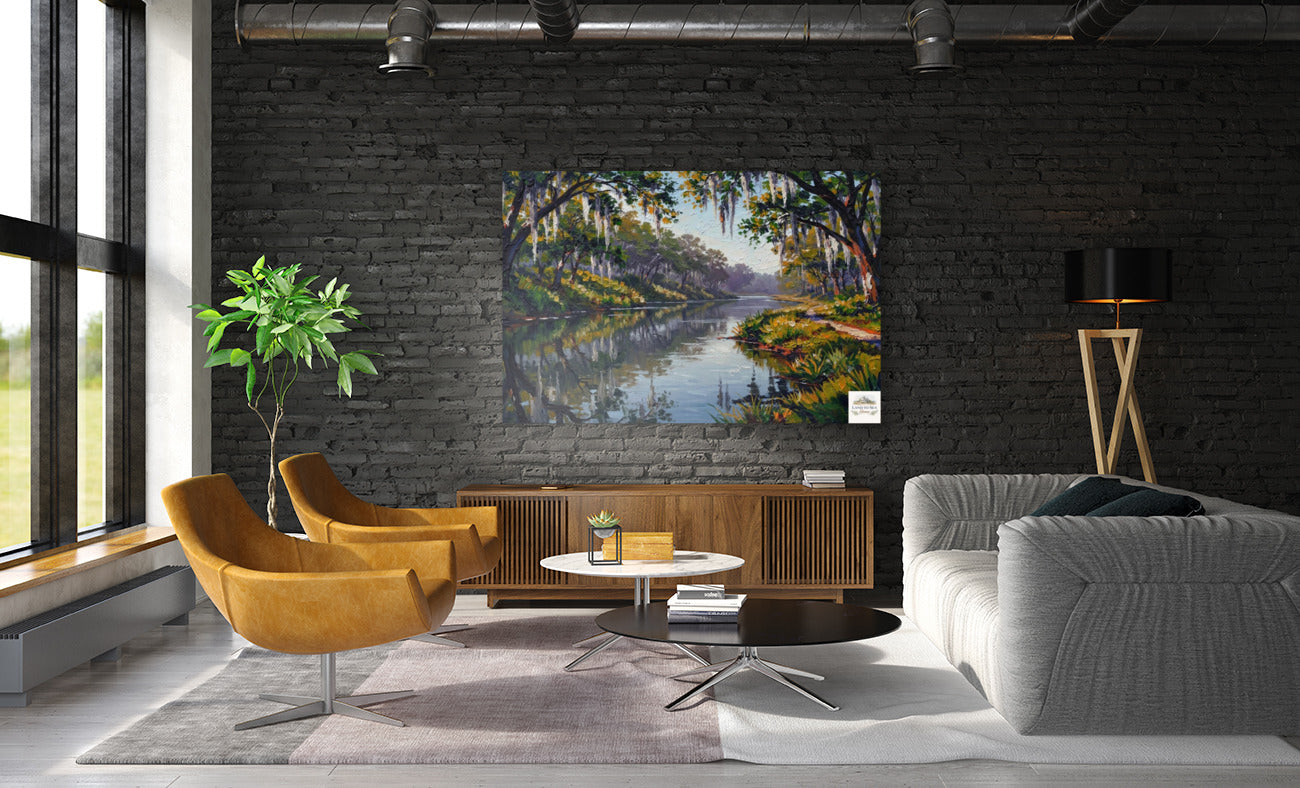 Old Florida River - Life In Tropical Area| Stream Art | Giclee Paper- Wood- Metal- Canvas