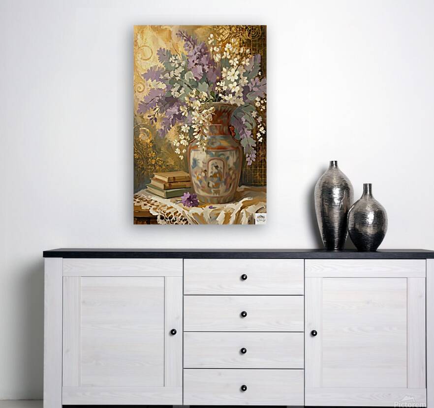 Heirloom Garden Blooms | Elegant Floral Print| Still Life with Oriental Vase | Cottage Garden Wall Art | Giclée Paper • Canvas • Wood • Metal