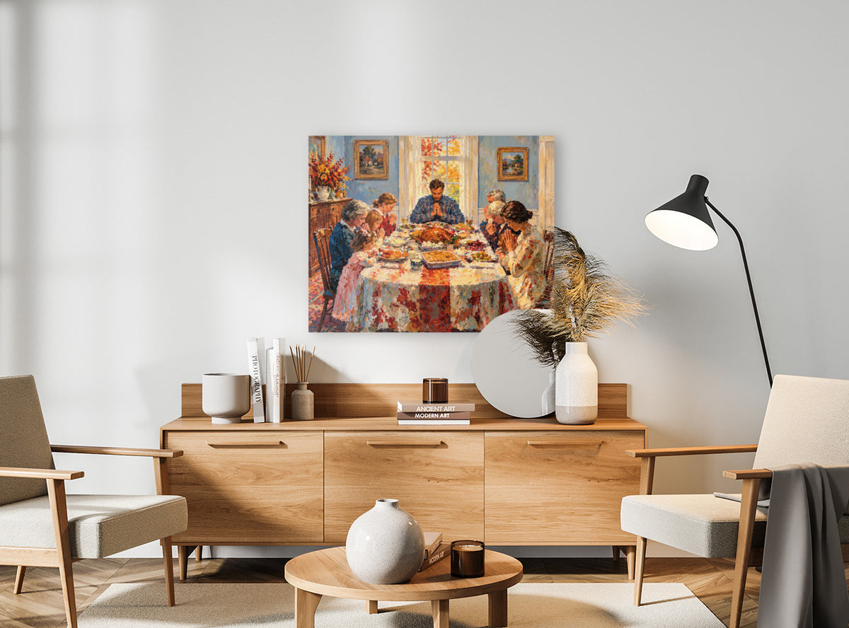 Happy Thanksgiving Give Thanks| Celebrate The Holiday- Giclee Paper- Wood- Metal- Canvas
