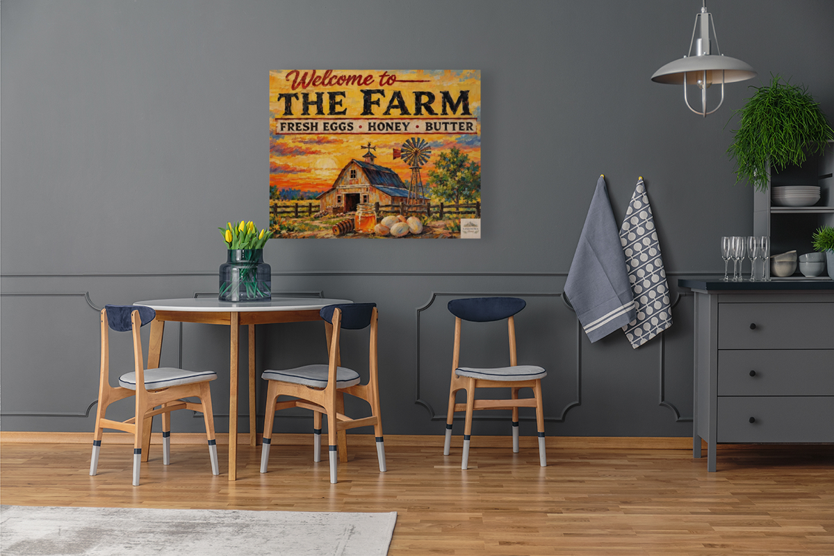 Welcome To the Farm| Modern Farm Art Sign|Prints, Canvas, Wood, or Metal Art