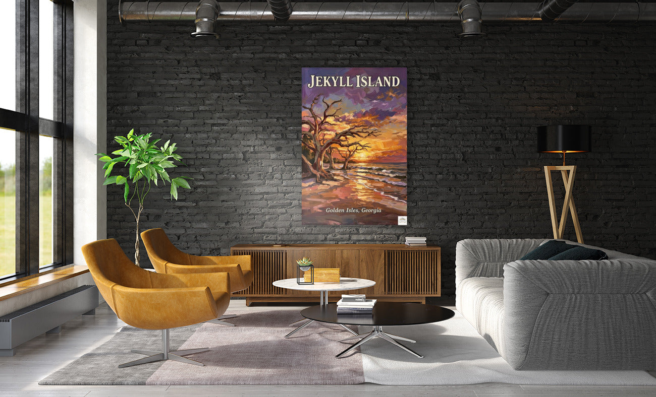 Jekyll Island |Driftwood Print| Beach at Sunrise| Ocean Beach Art Print| Travel Poster| Giclee Paper- Wood- Metal- Canvas