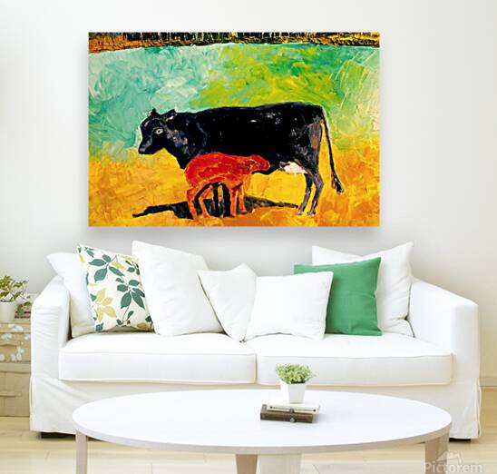 Allison's Cow and Calf Fine| Original Teresa Johnson Print | Western Decor |-Giclee Paper- Wood- Metal- Canvas