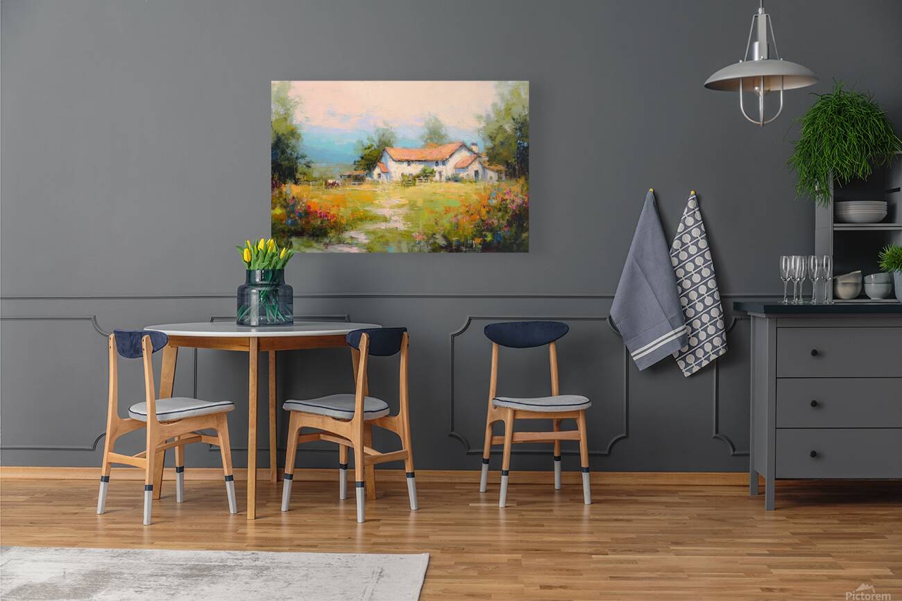Blue Ridge Wildflower Farm| Impressionist Print| Southern Farmhouse| Wall Art, Giclée on Canvas, Wood, Metal. Fine Art Paper