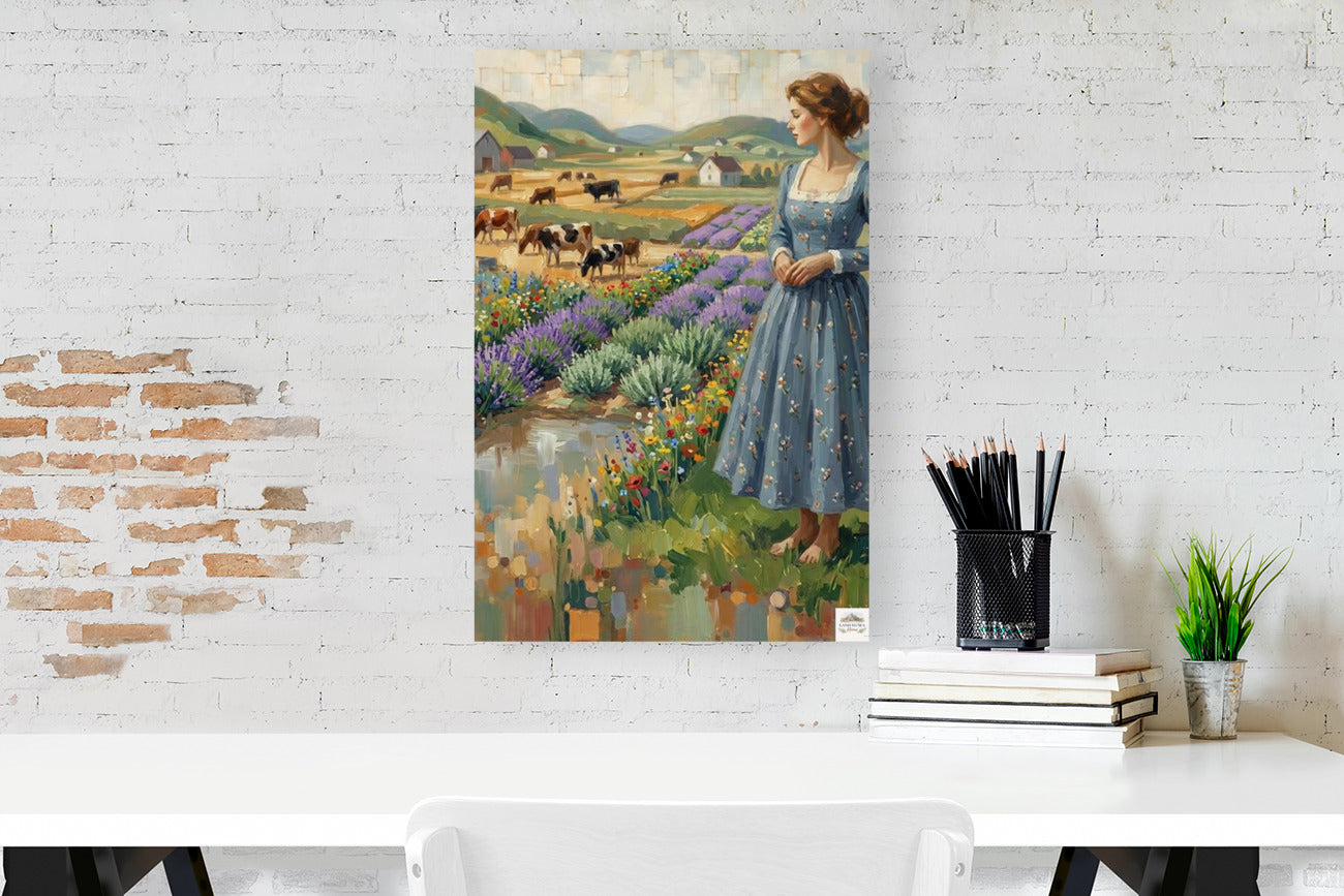 Farm Wildflowers and Pastures | Vintage Farm Landscape Art | Giclée Paper • Wood • Metal • Canvas