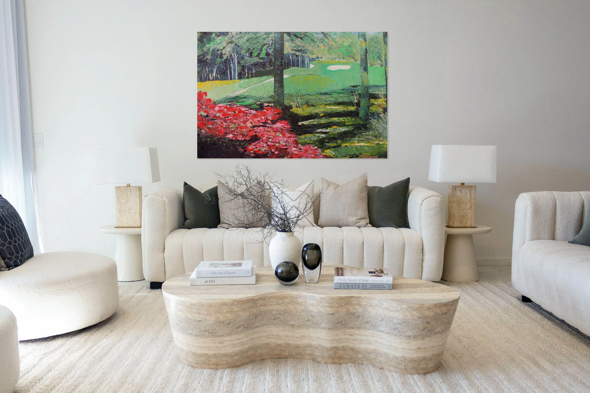 Azaleas Along the Fairway | Southern Golf Course Art | Giclée Paper • Wood • Metal • Canvas