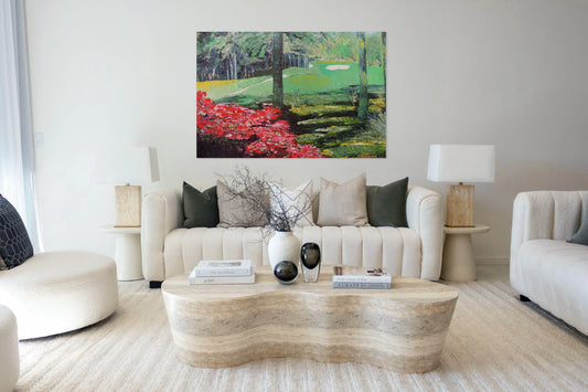 Azaleas Along the Fairway | Southern Golf Course Art | Giclée Paper • Wood • Metal • Canvas