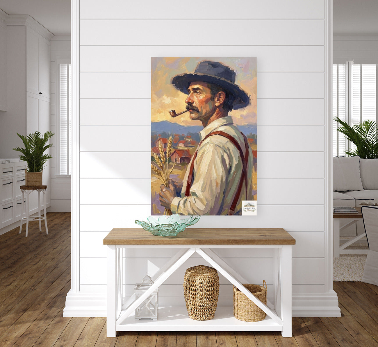 Farmer Man | Vintage Farm Print |Teresa Johnson Rural Wall Art | Harvest Impressionist Print | Giclée Paper • Wood • Metal • Canvas
