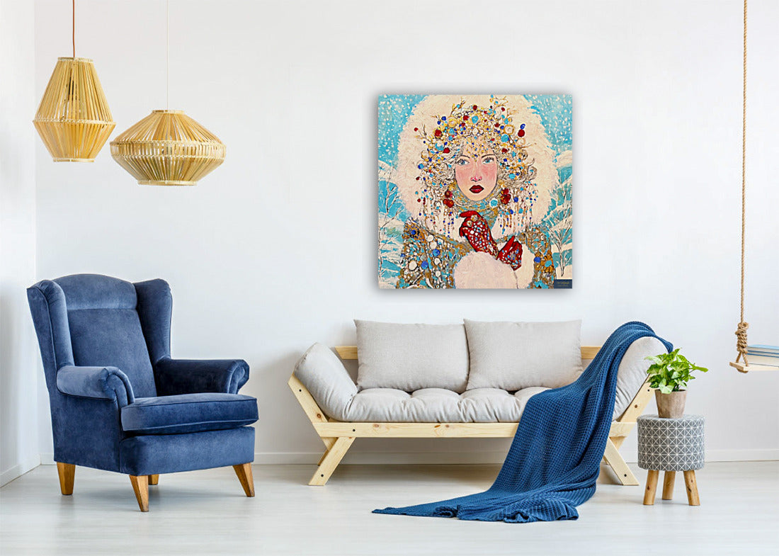 The Queen of Winter| Snow Beauty| Jewel Art| Giclee Paper- Wood- Metal- Canvas