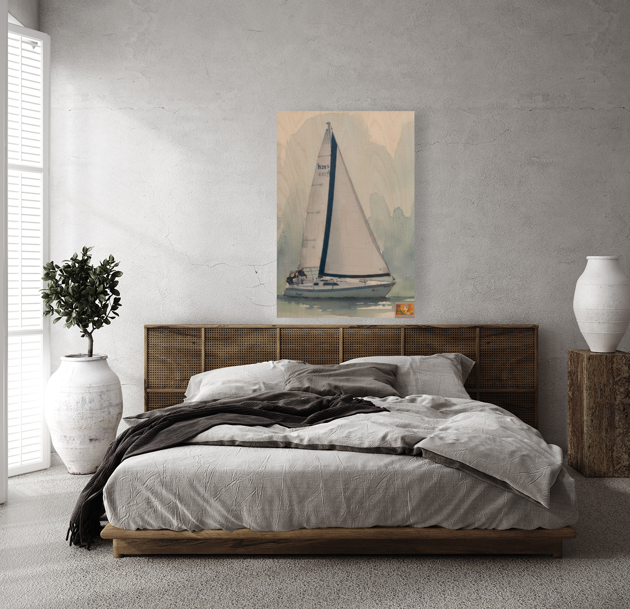 Sailing Boat | Water Sports Art| Prints, Giclee Paper, Giclee Canvas, Birch Wood, and Metal Panels